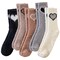 Womens Fuzzy Socks Fluffy Warm Slipper Winter Comfy Thermal Cozy Plush Sleep Home Cabin Socks (5 Pairs Heart)